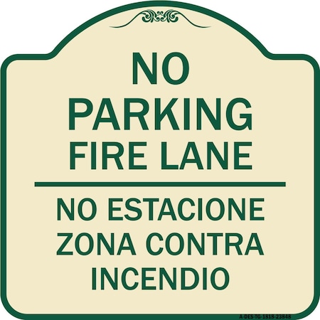 No Estacione Zona Contra Incendio Heavy-Gauge Aluminum Architectural Sign